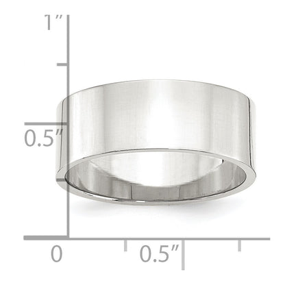 Sterling Silver 8mm Lightweight Flat Size 8 Band Ring
