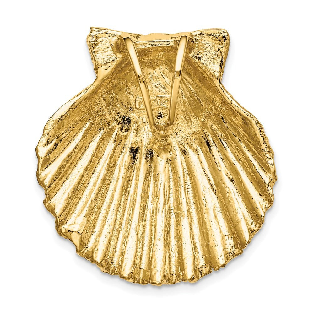14k Yellow Gold Fits Up To 8mm and 10mm Medium Scallop Shell Slide
