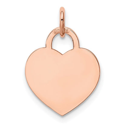 14k Rose Gold Small Engraveable Heart Charm