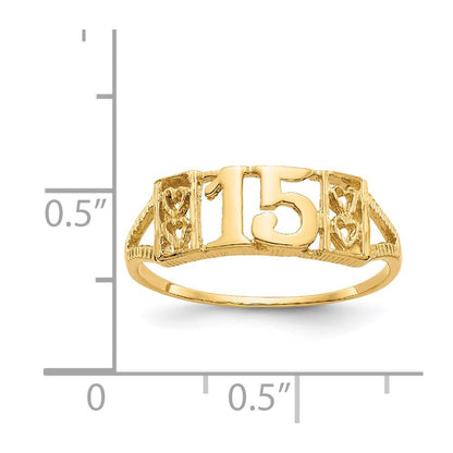 14K Yellow Gold 15 RING