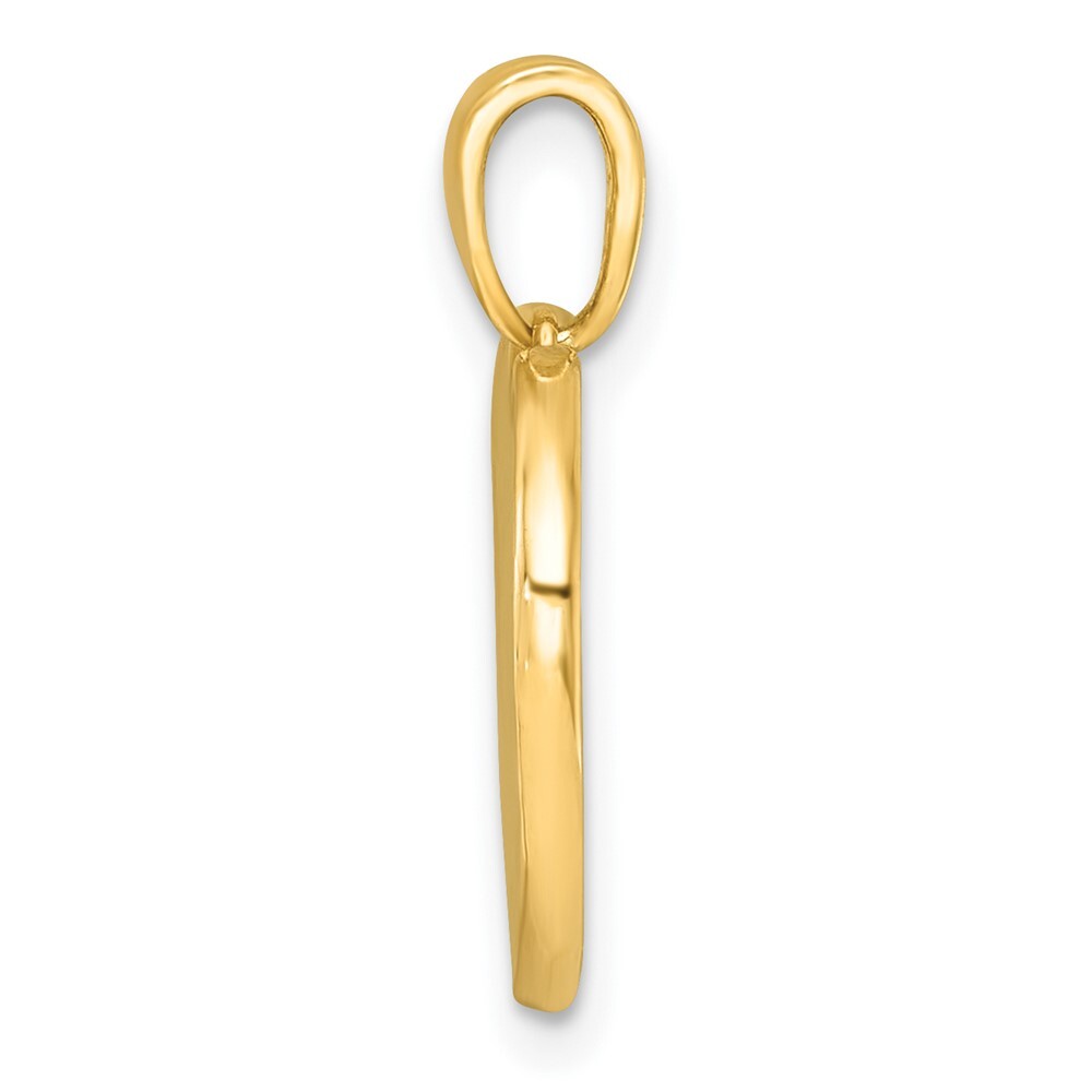 14k Yellow Gold Polished Enamel Paw In Heart Charm Pendant for Women