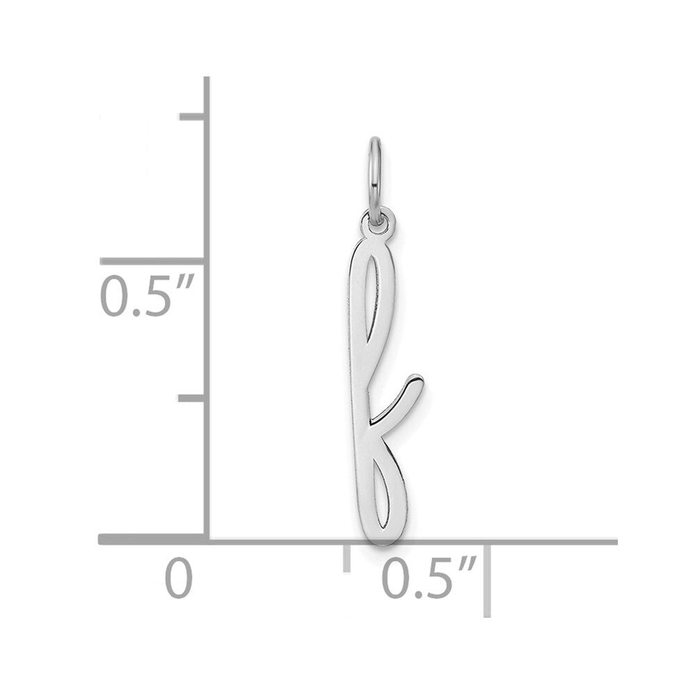 14k White Gold Lower case Letter F Initial Charm Pendant
