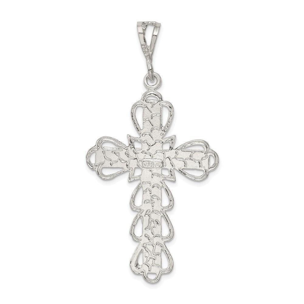 Sterling Silver Diamond-Cut Crucifix Pendant Holiday Gift for Women