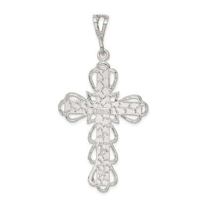 Sterling Silver Diamond-Cut Crucifix Pendant Holiday Gift for Women