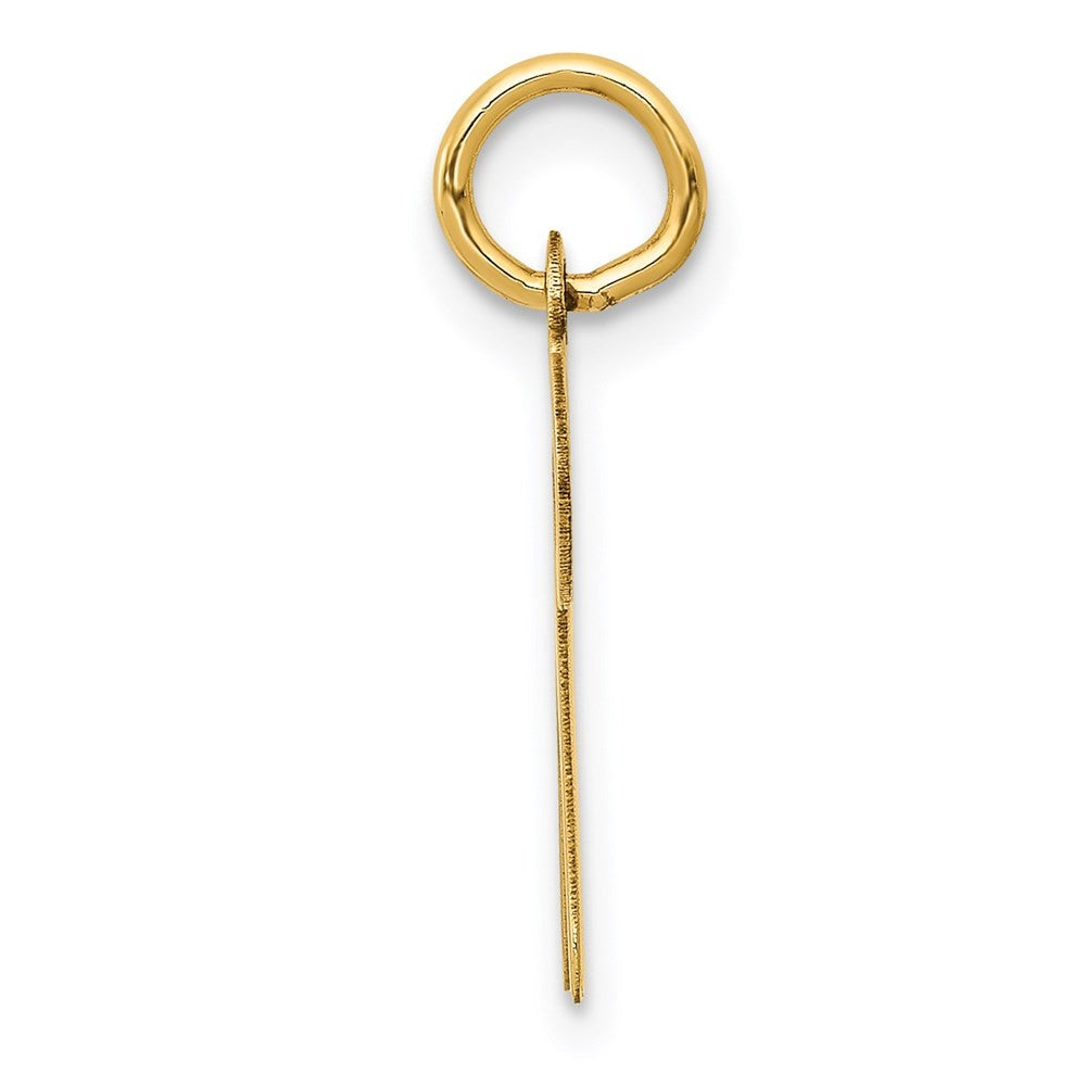 14k Yellow Gold Script Letter N Initial Charm Pendant
