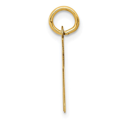 14k Yellow Gold Script Letter N Initial Charm Pendant