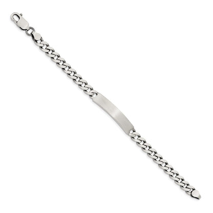 Sterling Silver 8inch Engraveable Antiqued Curb Link ID Bracelet