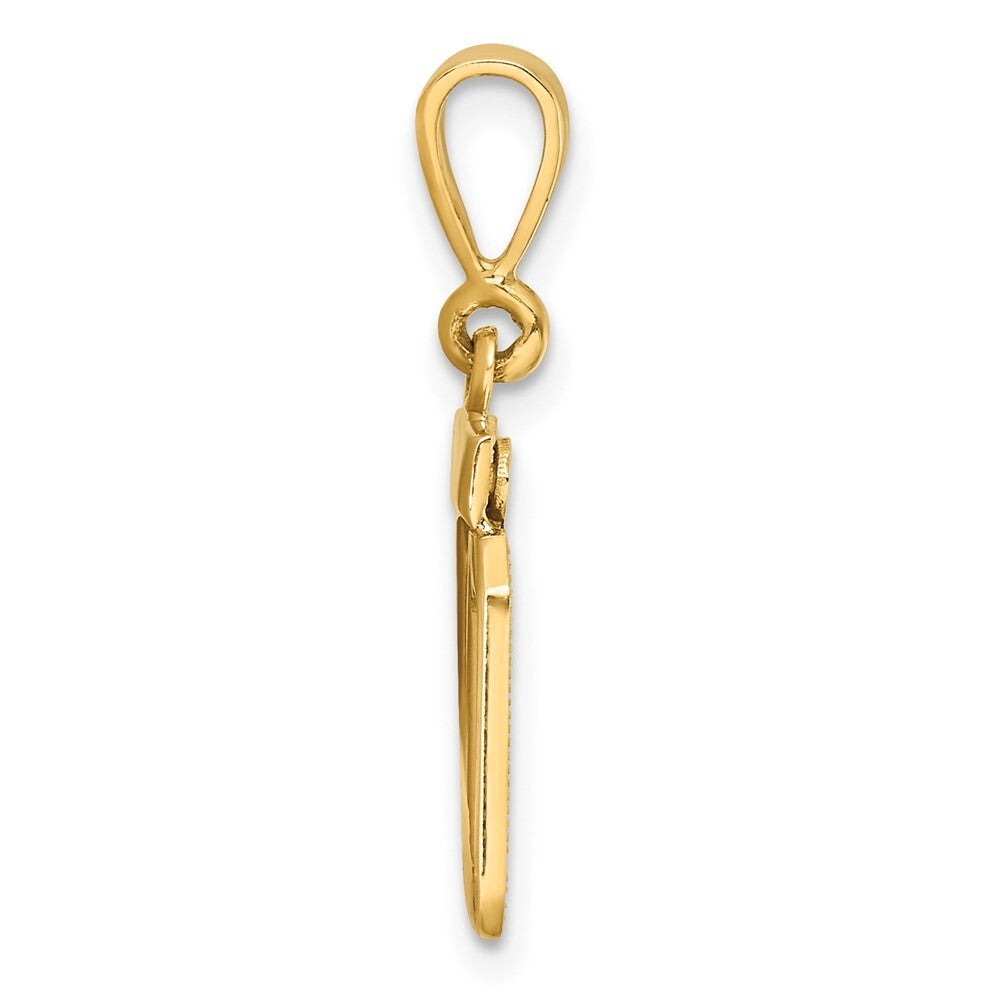 14k Yellow Gold Polished Small Number 20 Charm Pendant for Women