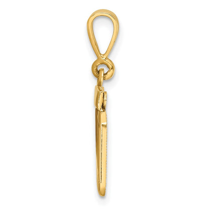 14k Yellow Gold Polished Small Number 20 Charm Pendant for Women