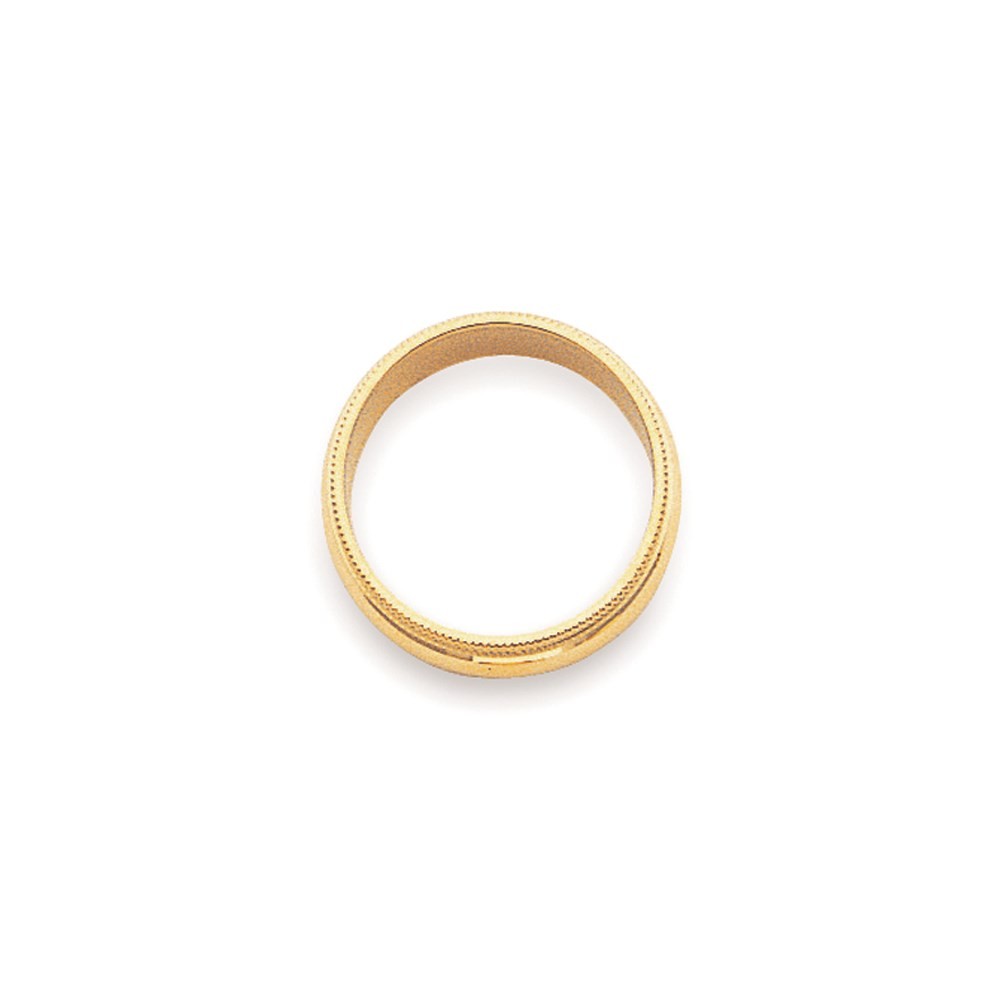 14k Yellow Gold  3mm Milgrain Half Round Wedding Band Ring Size 8.5