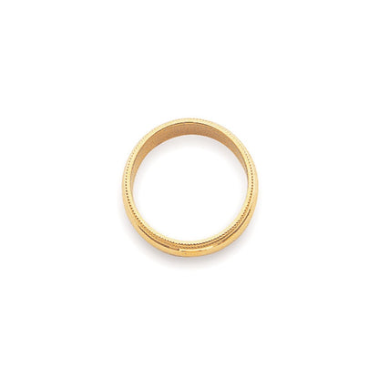14k Yellow Gold  3mm Milgrain Half Round Wedding Band Ring Size 8.5