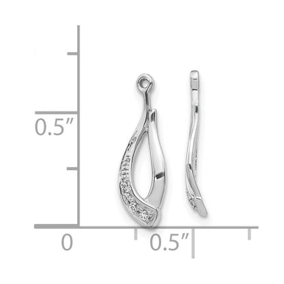 14k White Gold Twisted Teardrop Diamond Earring Jackets