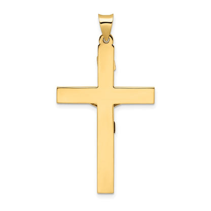 14k Two-Tone Gold Polished Solid INRI Crucifix Pendant