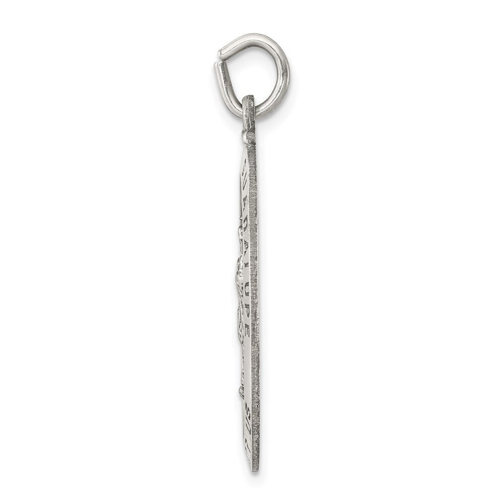 Sterling Silver Antiqued Our Lady of Guadalupe Medal Pendant