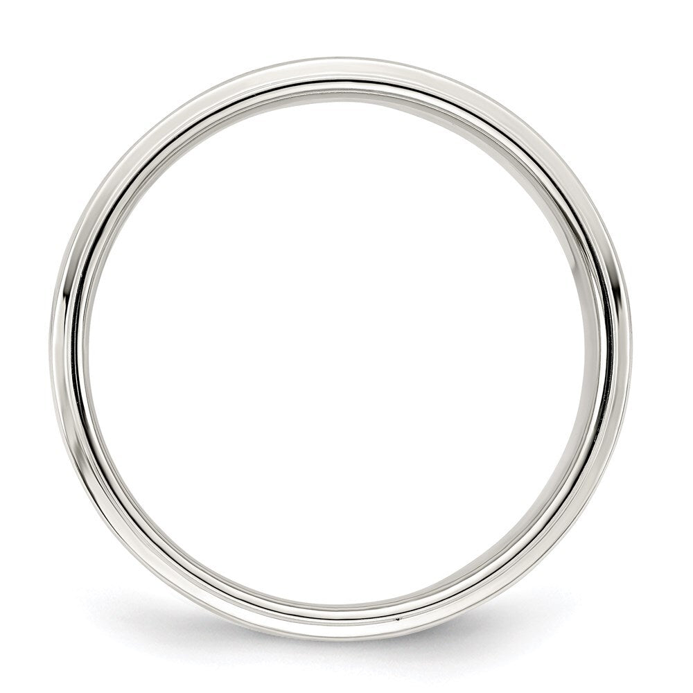 Sterling Silver 7mm Flat with Step Edge Size 12 Band Ring