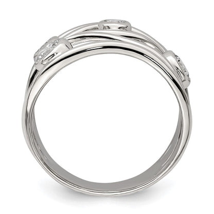 Sterling Silver Fancy Cubic Zirconia Ring Size 8