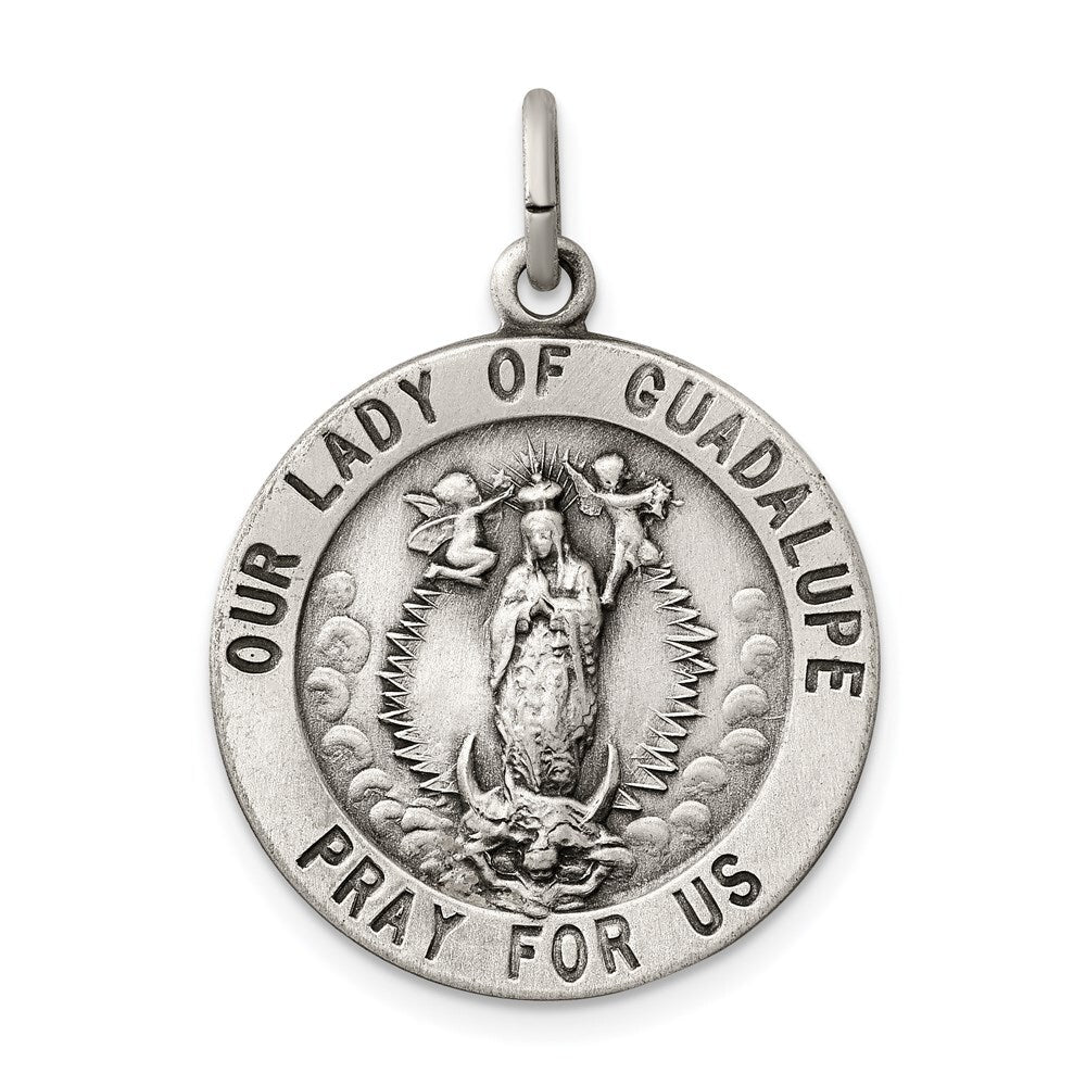 Sterling Silver Our Lady of Guadalupe Medal Pendant