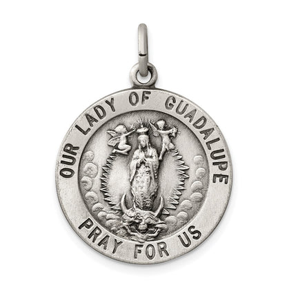Sterling Silver Our Lady of Guadalupe Medal Pendant