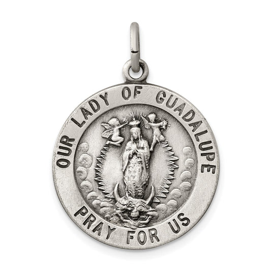 Sterling Silver Our Lady of Guadalupe Medal Pendant