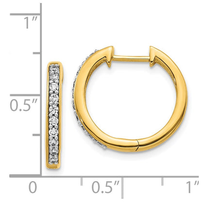 14k Yellow Gold Diamond Hinged Hoop Earrings