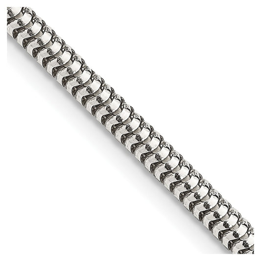 Sterling Silver 3mm Round Snake Chain Necklace