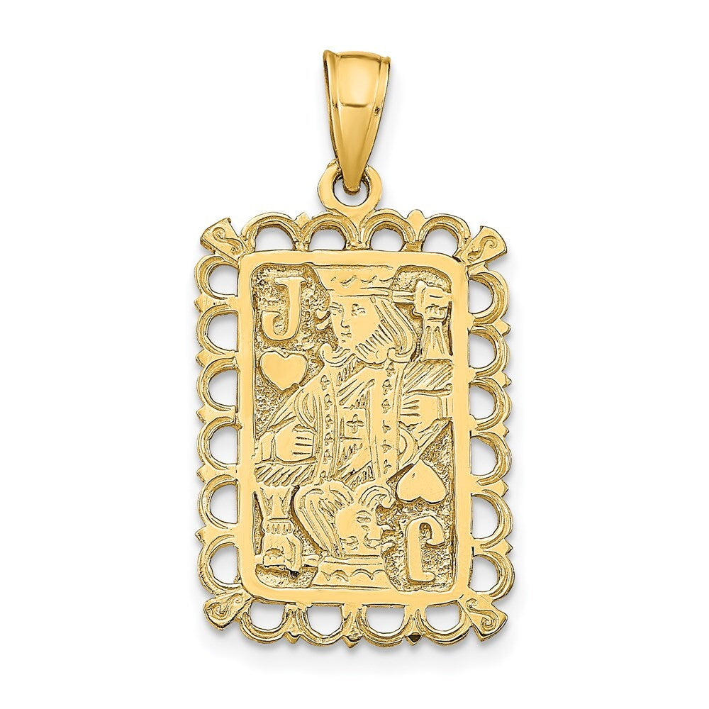 14k Yellow Gold Jack of Hearts Pendant for Women