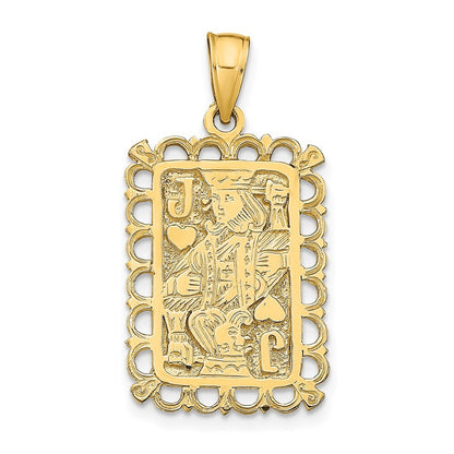 14k Yellow Gold Jack of Hearts Pendant for Women