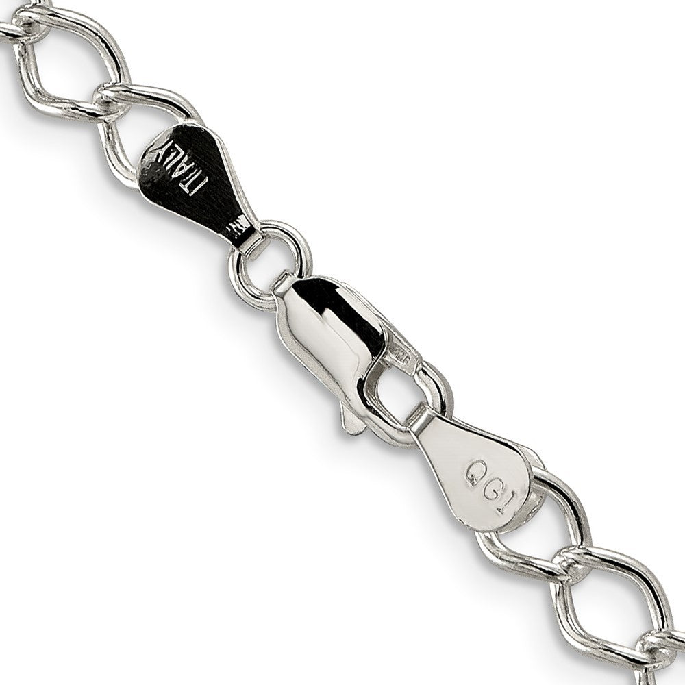 Sterling Silver 5.75mm Fancy Open Curb Chain Necklace