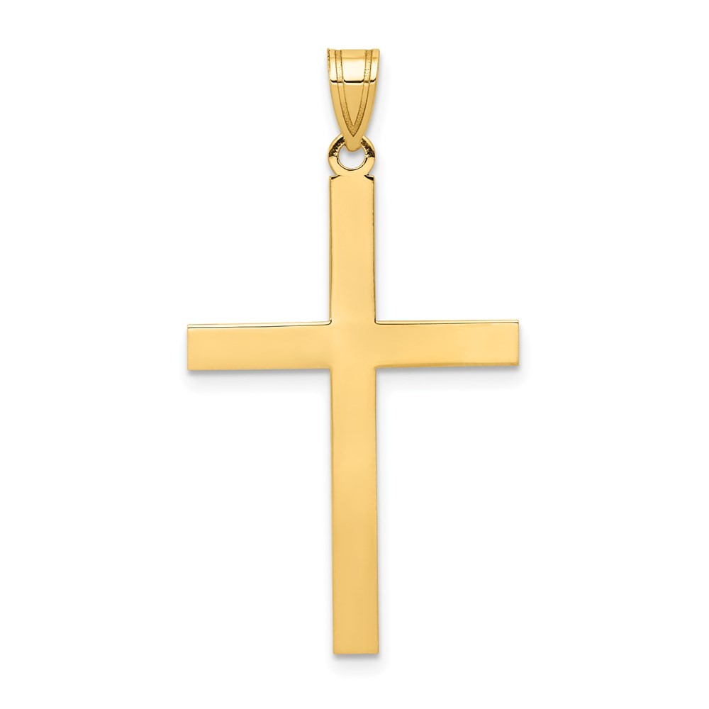 14k Yellow Gold Engravable Cross Charm
