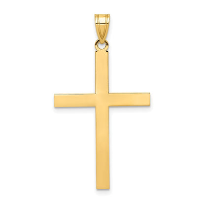 14k Yellow Gold Engravable Cross Charm