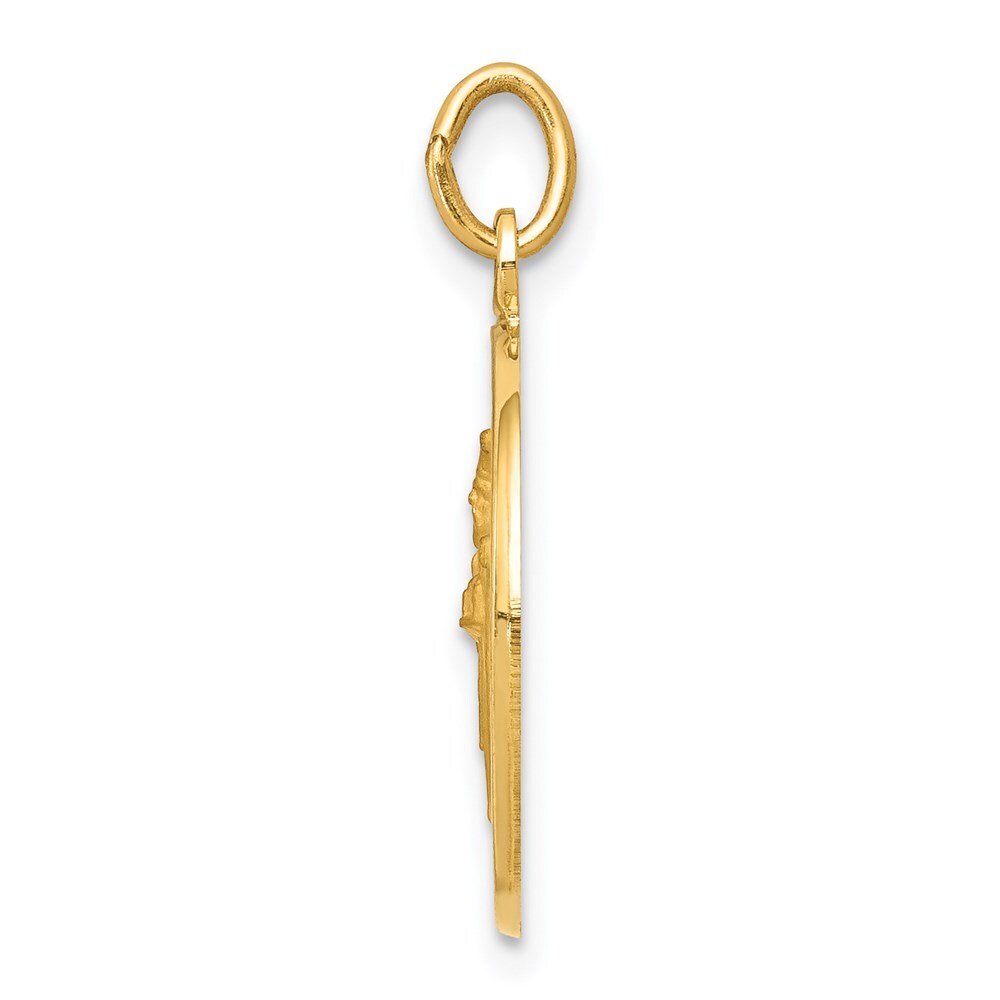 14k Yellow Gold Saint Patrick Medal Charm Pendant for Women