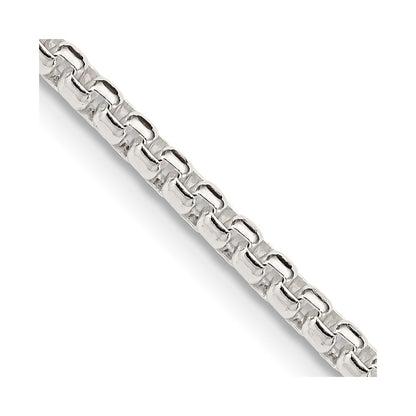 Sterling Silver 2.6mm Round Box Chain Necklace