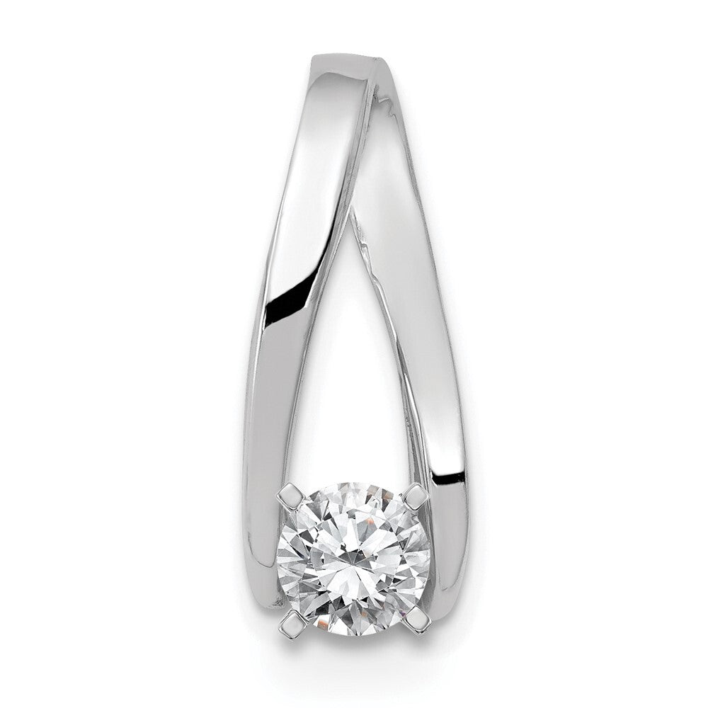 14k White Gold Peg Set Slide Pendant Mounting for Women
