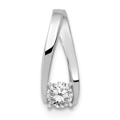 14k White Gold Peg Set Slide Pendant Mounting for Women