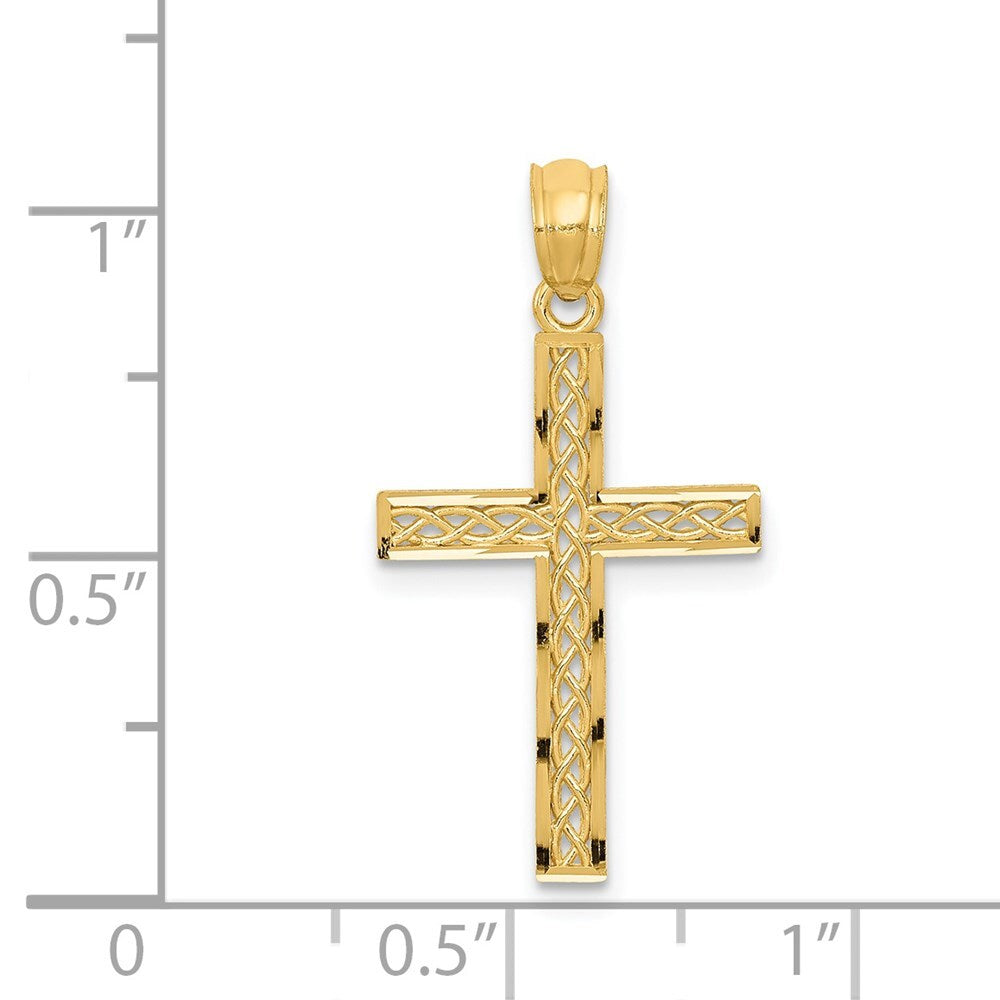 14k Yellow Gold Filigree Cross Pendant