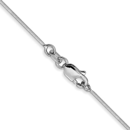 14K White Gold 24 inch .6mm Octagonal Snake Chain Necklace