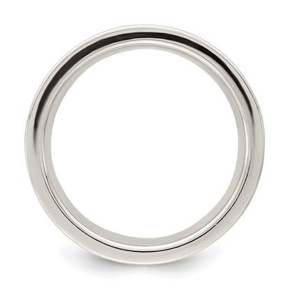 Sterling Silver 8mm Comfort Fit Flat Size 6.5 Band Ring