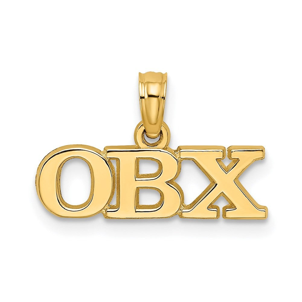 14k Yellow Gold Polished OBX Charm