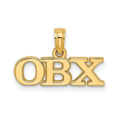 14k Yellow Gold Polished OBX Charm