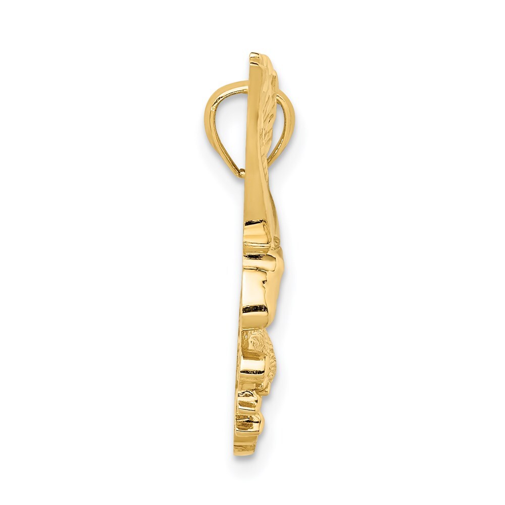 14k Yellow Gold Diamond-cut Eagle Pendant for Women