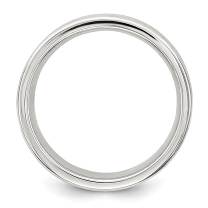 Sterling Silver 7mm Polished 5-Row Fancy Band Size 7