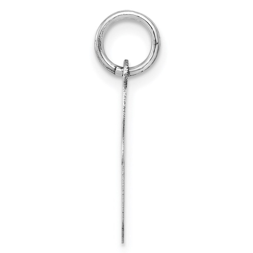 14k White Gold Polished Musical Note Charm Pendant for Women