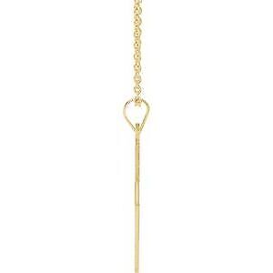 14k Yellow Gold Cross Pendant Necklace 18"