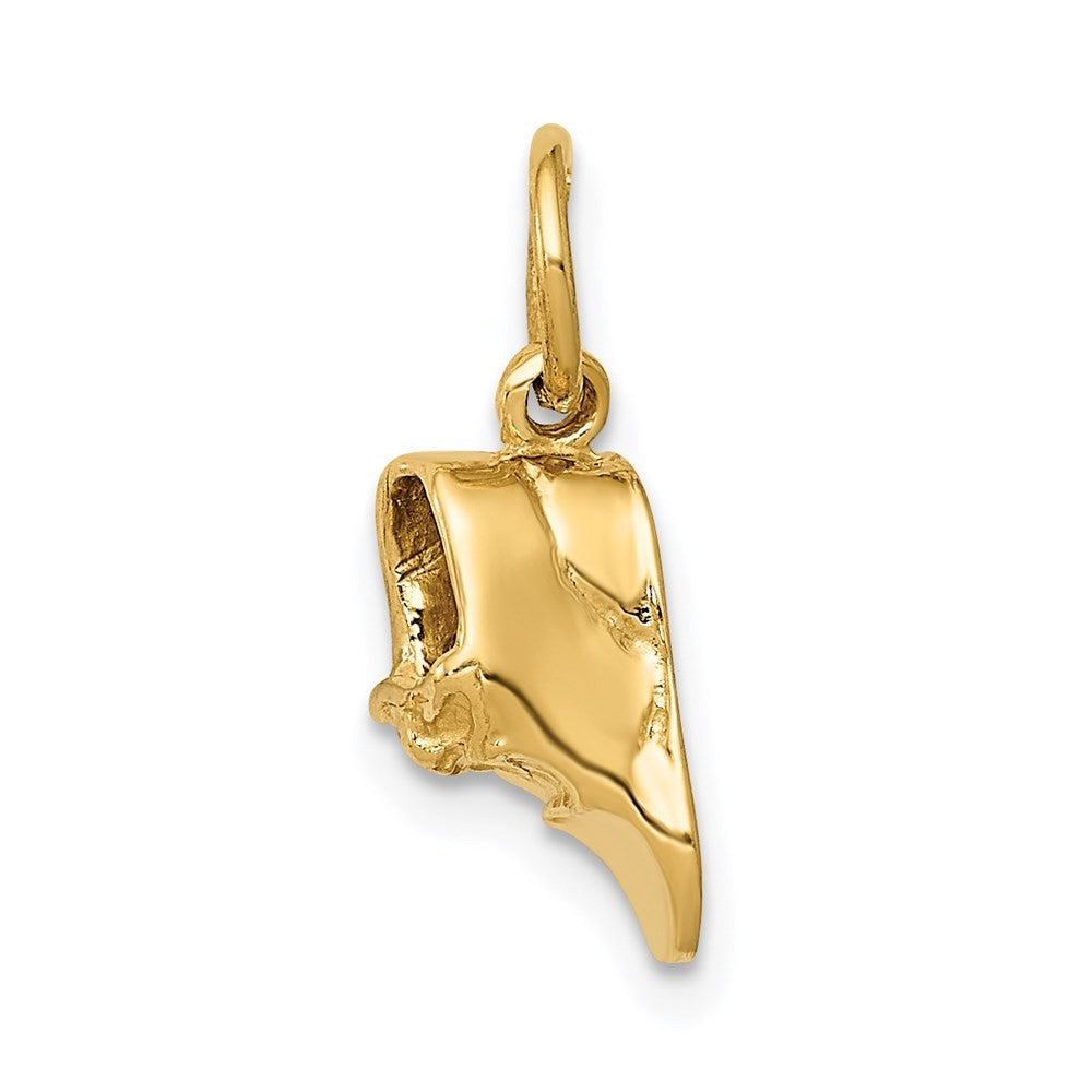 14k Yellow Gold  3-D Single Baby Shoe Charm
