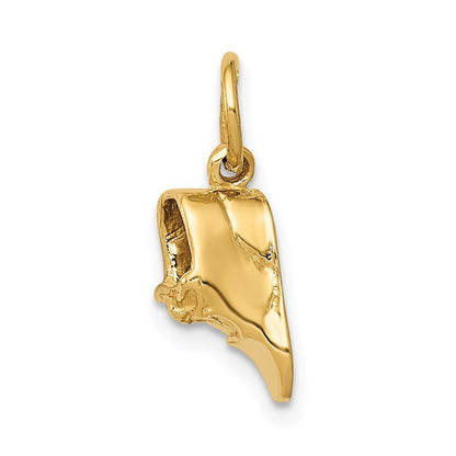 14k Yellow Gold  3-D Single Baby Shoe Charm
