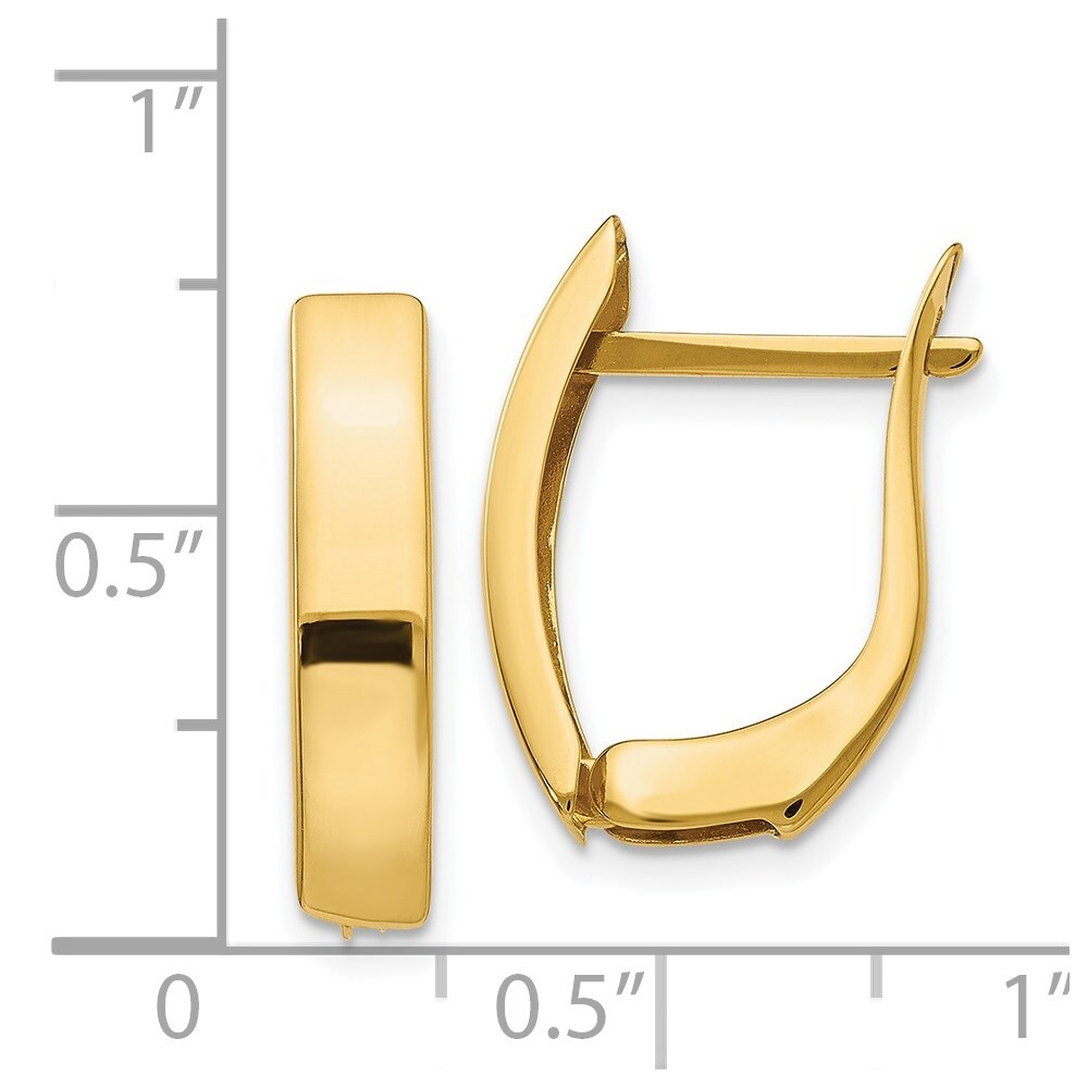 14k Yellow Gold Gold Polished Hinged Stud Earrings Gift for Women