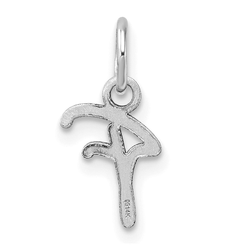 14k White Gold Uppercase Letter F Initial Charm Pendant
