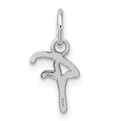 14k White Gold Uppercase Letter F Initial Charm Pendant