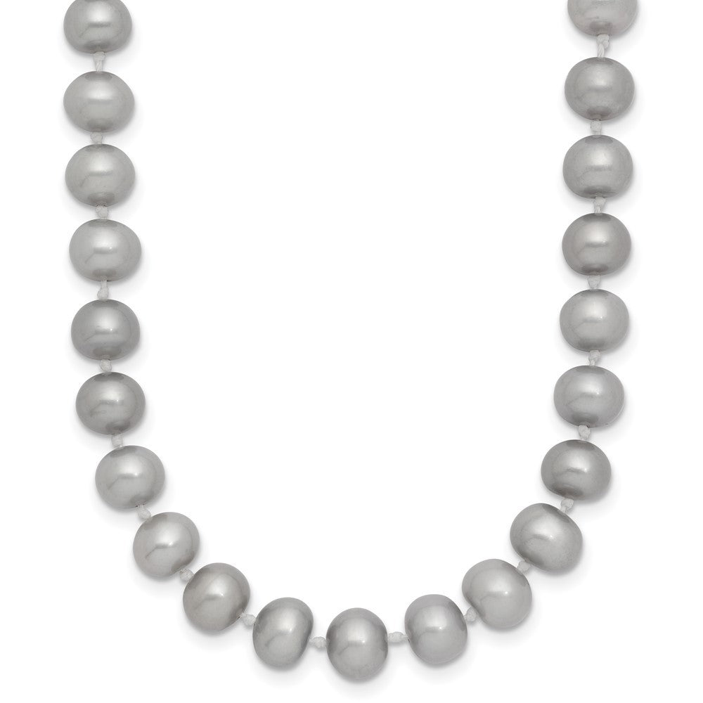 14k Yellow Gold 6-7mm Grey Near Round Freshwater Cultured Pearl 20 inch Necklace