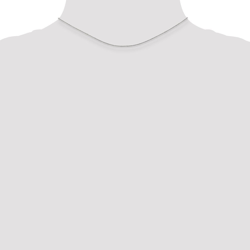 14K White Gold 14 inch .75mm Cable with Spring Ring Clasp Pendant Chain Necklace